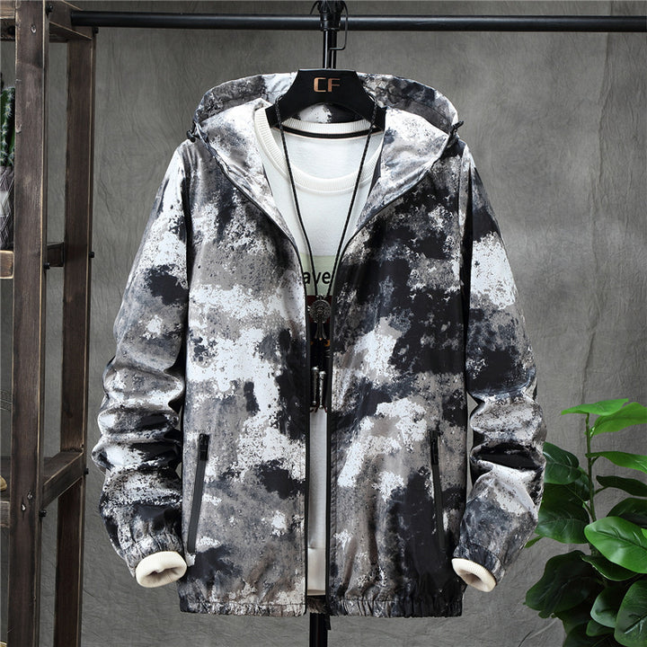 Men&amp;#039;s jackets spring camouflage jacket casual jacket men&amp;#039;s hooded luminous zipper jacket