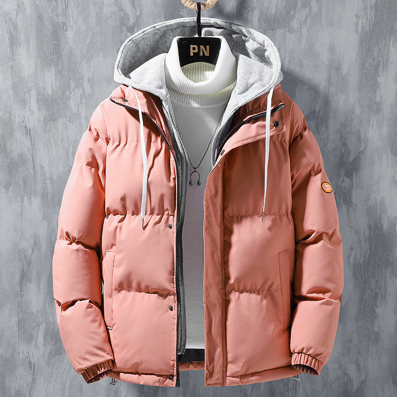 Cotton Clothing Men&#039;s Winter Clothing New Trendyy Handsome Windproof Cold-Resistant Warm Loose Large Size Hooded Cotton Clothing Men&#039;s Clothing